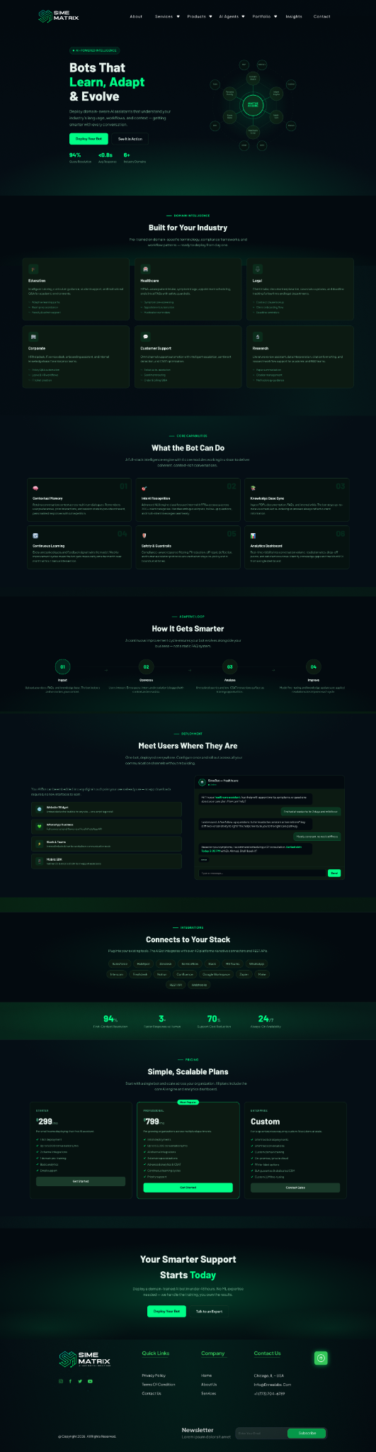 AI Adaptive Intelligent Bot product interface preview