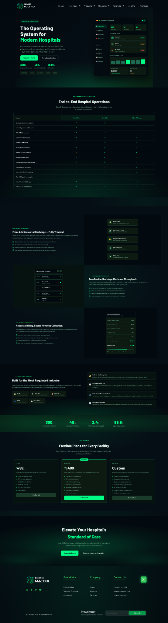 Hospital Management System product interface preview